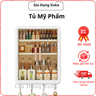 Tủ nhà tắm, Tủ đựnġ mỹ phẩm 3 Tầng, Tủ thuốc gia đình không thấm nước không cần khoan  XUKA