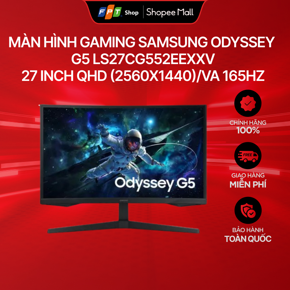 Màn hình Gaming Samsung Odyssey G5 LS27CG552EEXXV/27 inch QHD (2560x1440)/VA 165Hz