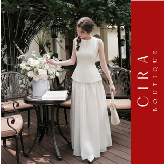 Cira Boutique Sét Áo Sát Nách + Chân Váy Xoè - 2 Màu Trắng/Đen -Đủ Size S/M/L/XL D1219