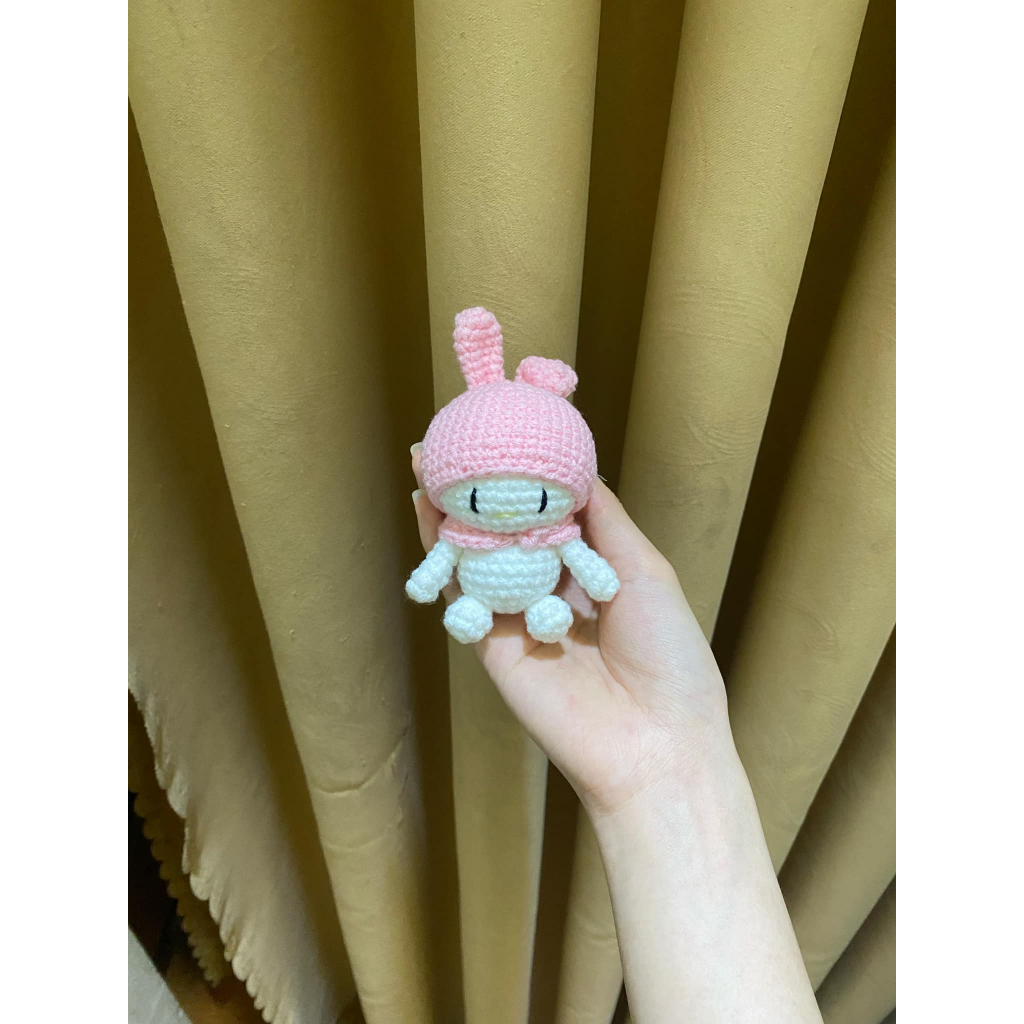 Móc khóa thỏ melody, móc khóa len, móc khóa handmade