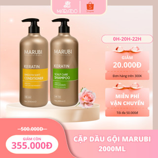  Dầu gội đầu KERATIN MARUBI 2000ml cặp dầu gội xả phục hồi hư tổn giảm rụng tóc chính hãng 