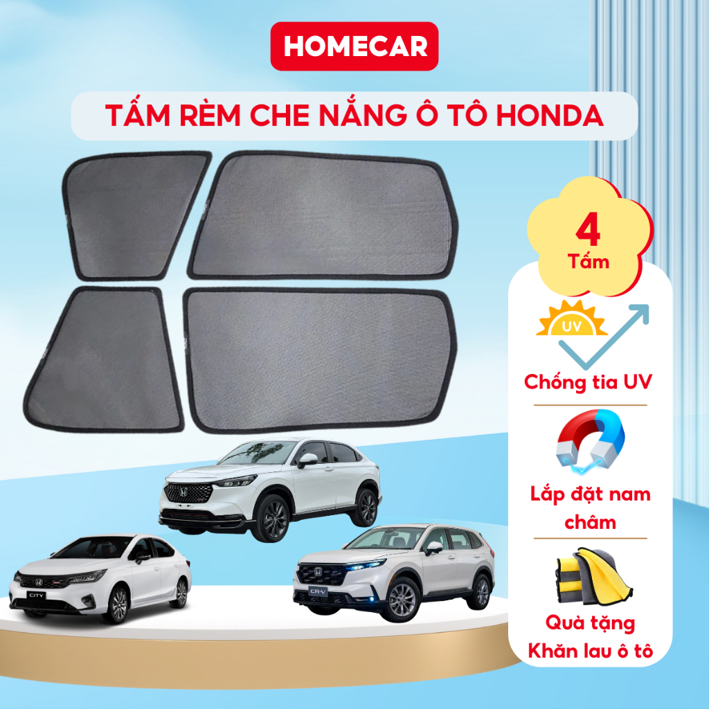 Rèm Che Nắng Ô Tô Honda CRV City Civic Accord HRV Rèm Chắn Nắng Cửa Kính Xe Hơi Che Nắng Nam Châm