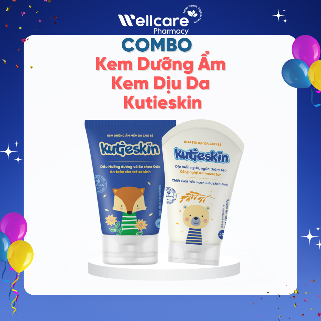 COMBO Dưỡng Ẩm - Dịu Da cho bé Kutieskin [Chính hãng] - Tube 30g
