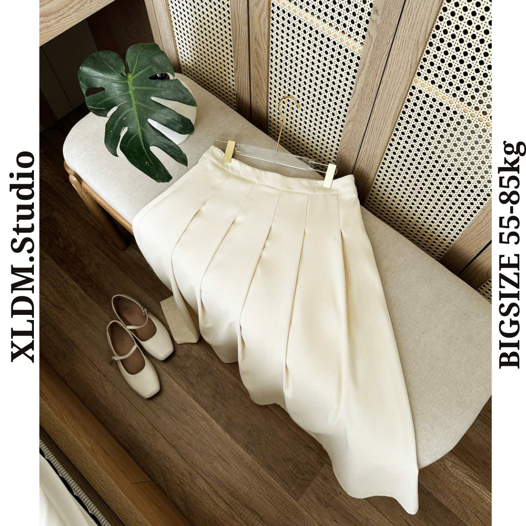 Chân váy dài BIGSIZE , thiết kế xếp ly có cạp khóa XLDM Studio ( Meli Skirt )
