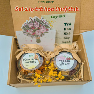 Set 2 lọ trà hoa, trà thảo mộc sấy lạnh - Quà tặng sức khoẻ, tặng bạn bè, tặng bà tặng mẹ - Quà tặng người yêu