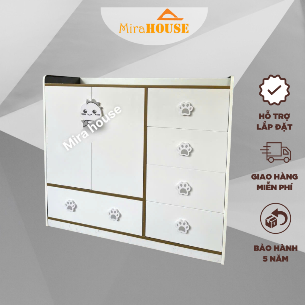 [MIỄN SHIP HÀ NỘI] Tủ Nhựa Đài Loan Cho Bé - Tay Gấu Cute MIRA HOUSE, cao 97cm ngang 1m07 sâu 40cm