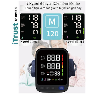Máy đo huyết áp bắp tay ITrust BP113 màn hình led lớn, giọng nói tiếng việt, bảo hành chính hãng 3 năm