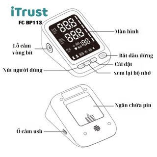 Máy đo huyết áp bắp tay ITrust BP113 màn hình led lớn, giọng nói tiếng việt, bảo hành chính hãng 3 năm