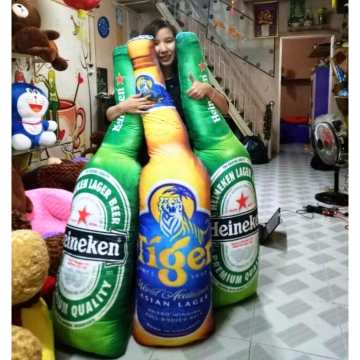 GỐI ÔM HÌNH CHAI BIA KHỔNG LỒ HENIKEN TIGER MẨU MỚI CAO CẤP