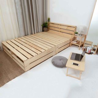Giường Pallet Gỗ Thông Nhập Khẩu Không Mắt Đen - Pallet Giường Ngủ Gỗ Sinh Viên Cao