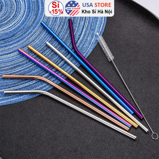 [Sỉ 2.5k/Chiếc] SET 4 Ống Hút Inox Thép Không Gỉ 304 Cao Cấp - Ống Hút Dài Đủ Size Cho Mọi Đồ Uống & Trà Sữa