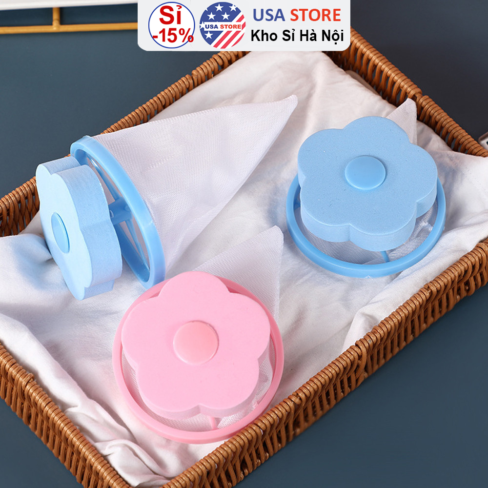 Phao Lọc Cặn Bẩn Máy Giặt Thông Minh - Túi Lọc Gom Rác Lông Tóc Trong Lồng Máy Giặt Hình Bông Hoa