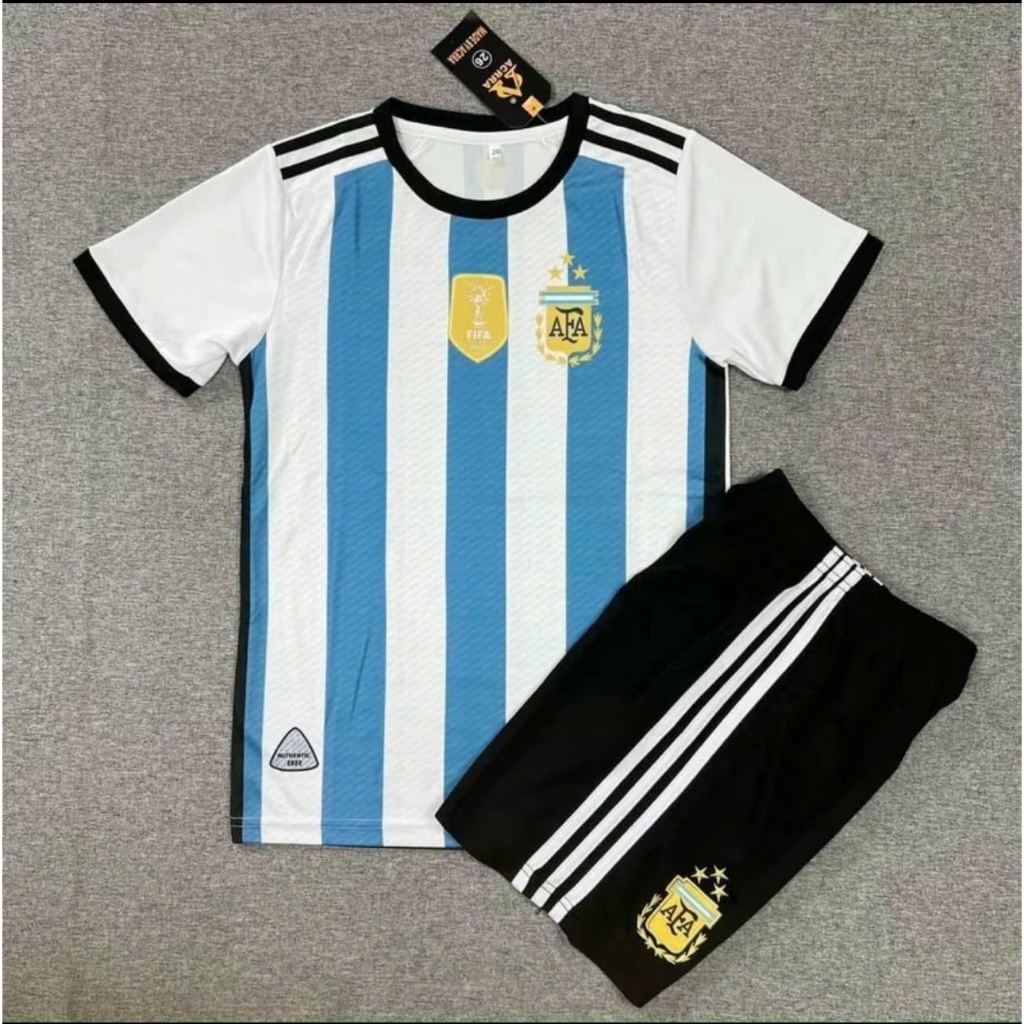 [CÓ IN TÊN + SỐ] Bộ Đồ Đá Banh, Quần Áo Bóng Đá Trẻ Em "Argen Messi" Chất Liệu Vải Thun Cotton Cho B
