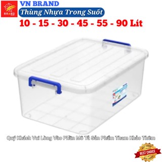 🚀 VN BRAND 🚀 Thùng Nhựa TRONG SUỐT Duy Tân 10L/15L/30L/45L/55L/90 Lít 💝