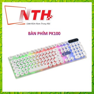 [SBS] Bàn phím máy tính gaming giả cơ PANTSAN PK100 có dây nút tròn Led 7 màu cực đẹp-Trắng