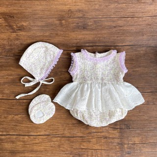 Body Váy Xô Muslin Hoa Tím Kèm Mũ Và Tất Chân 3-11 Kg,Đồ Cho Bé Gái Đầy Tháng Sinh Nhật Mặc Hàng Ngày(Bé Cưng Store)