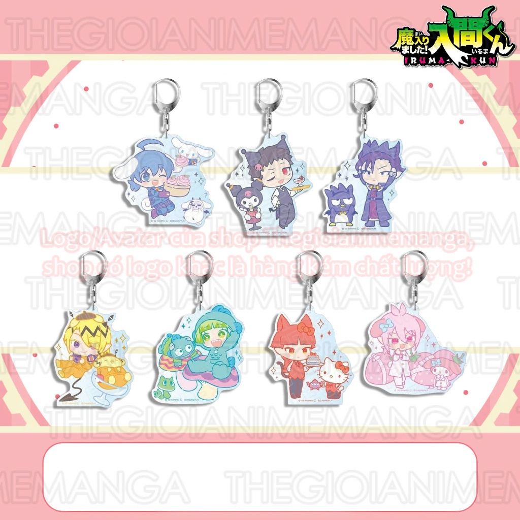 ( Mica trong acrylic ) Móc khóa IRUMA GIÁ ĐÁO Mairimashita Iruma-kun ver SANRIO anime chibi xinh xắn