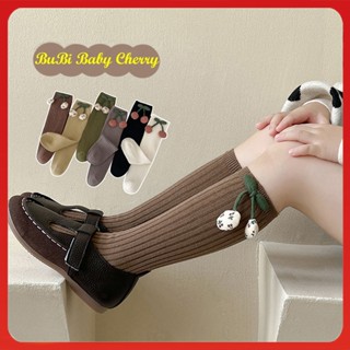  Tất vớ cao cổ cho bé gái 3 đến 8 tuổi. Vớ cổ cao trẻ em dài 30cm hàng cao cấp xuất khẩu Bubi Baby Cherry 