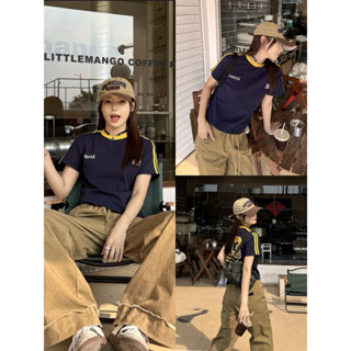 Áo Thun Nữ Ngắn Tay Kiểu Dáng Baby Tee Màu Xanh Than In 33 CLASSIC - Phong Cách Âu Mỹ