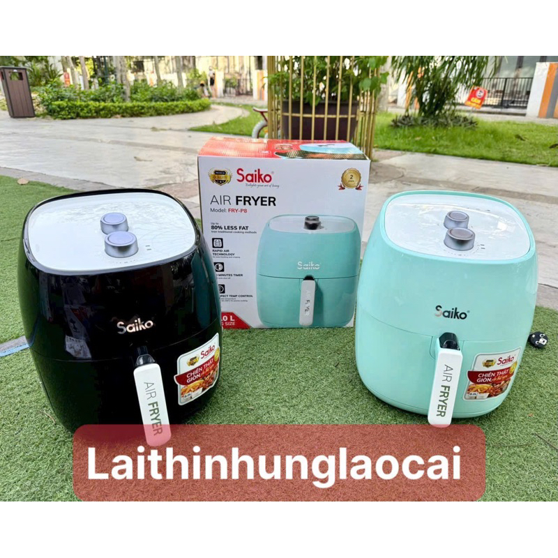 (Xả) Nồi chiên không dầu hãng Saiko FRY-P8-1800w-8 lít
