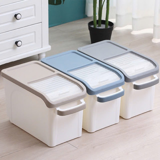 Thùng đựng 10kg, 12kg thiết kế nắp kéo thông minh chống bụi, chống ẩm mốc, côn trùng kèm cốc đong gạo chia vạch
