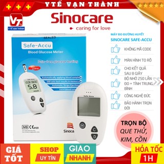 ✅ [TẶNG QUE, KIM, CỒN] Máy Đo Đường Huyết Sinocare Safe-Accu (+50 Que, 50 Kim, Cồn) -VT0560