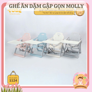  Ghế ăn dặm đa năng Molly Tobe siêu nhẹ bàn ăn rộng rãi dễ dàng mang đi cho bé từ 6 tháng Lunakidsbaby 