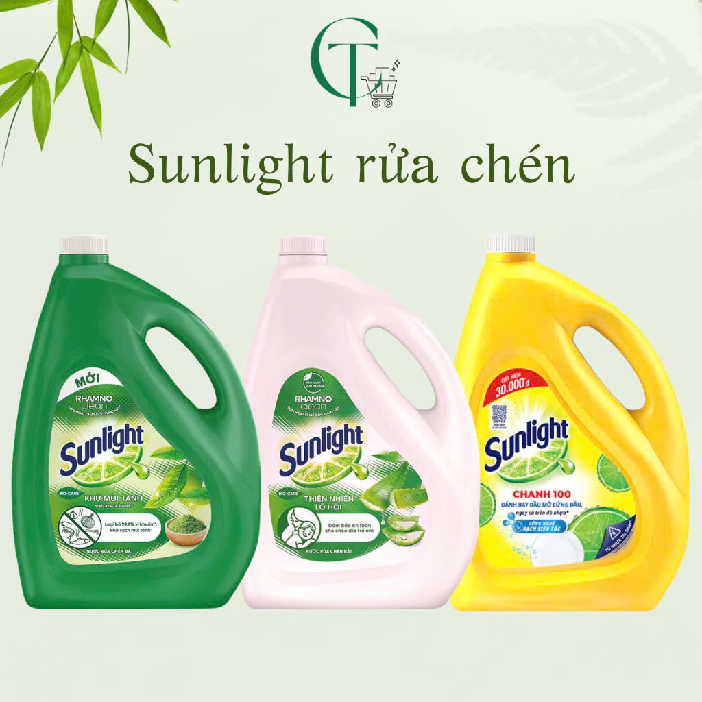 Nước rửa chén Sunlight Bio-care với thành phần từ 100% tự nhiên Chai 3.5kg