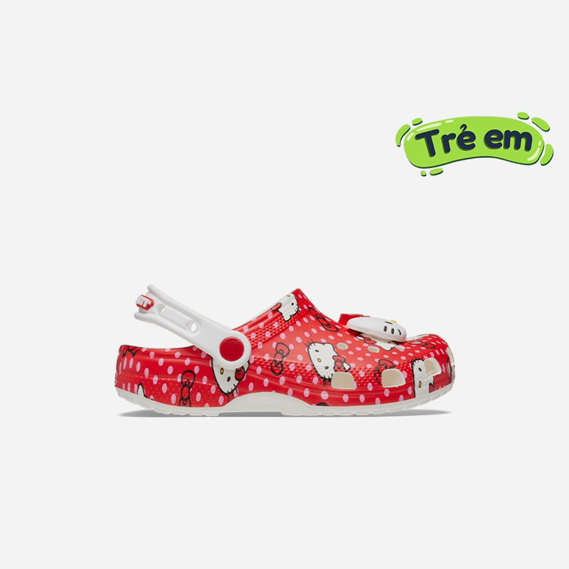 [CHÍNH HÃNG]Giày Clog Trẻ Em Crocs Classic Hello Kitty - Đỏ