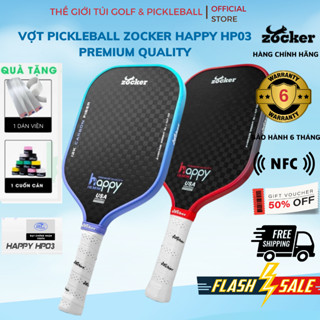 ( Chính Hãng, Có NFC ) Vợt Pickleball Zocker HP03 – Carbon 12K Fiber Tặng Dán Viền và Quấn cán