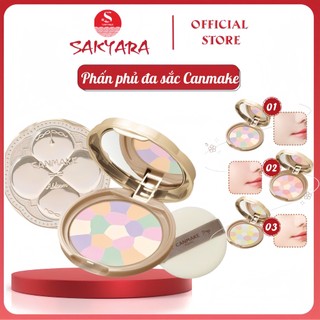  Phấn phủ đa sắc kiềm dầu Canmake Marshmallow Finish Powder Abloom chỉnh sắc tố da nâng tone da Nhật Bản SPF19 PA++- 4g 