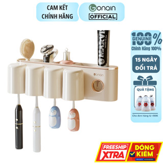  Bộ Nhả Kem Đánh Răng Tự Động GonQin Kệ Để Bàn Chải Đánh Răng Dán Tường Nhựa ABS 