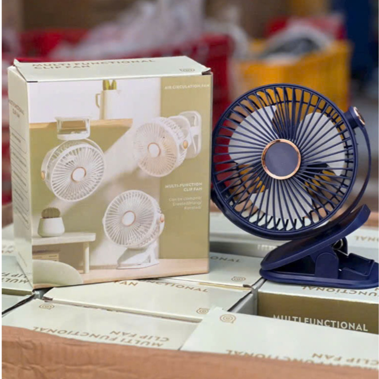 QUẠT KẸP ĐỂ BÀN CÓ ĐÈN LED TÍCH ĐIỆN MINI LỚN TỐC ĐỘ THỔI BAY CƠN NÓNG | BigBuy360 - bigbuy360.vn