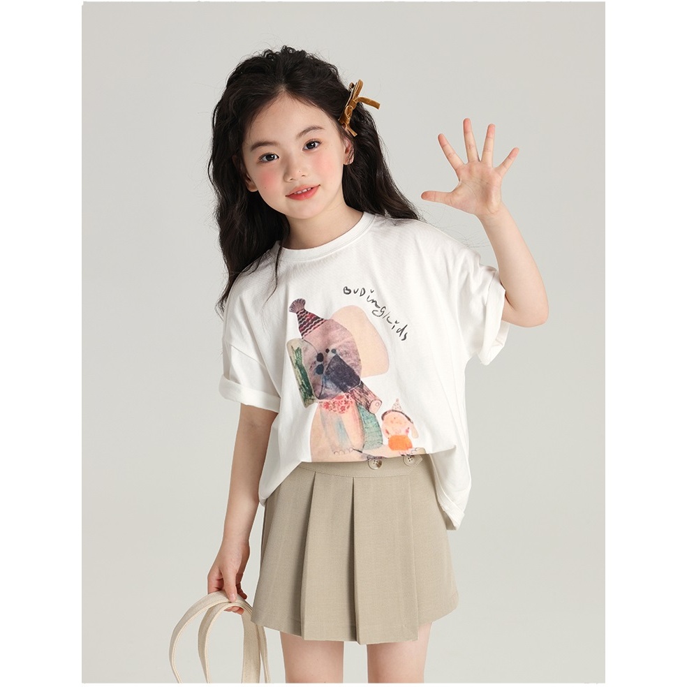 Áo Thun cho bé hình Voi Art, Áo phông trẻ em 3-8 tuổi, cotton 4 chiều, Mặc ở nhà, Đi Chơi, Kiddo