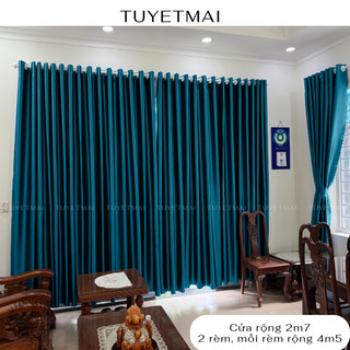  TM21 Size lớn - Rèm cửa vải dày ngăn hơi lạnh điều hòa - Màu xanh dương 