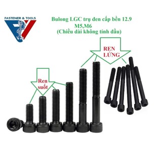   Đen 12.9  M5-M6 Bulong lục giác chìm đầu trụ cấp bền 12.9 M5 M6 