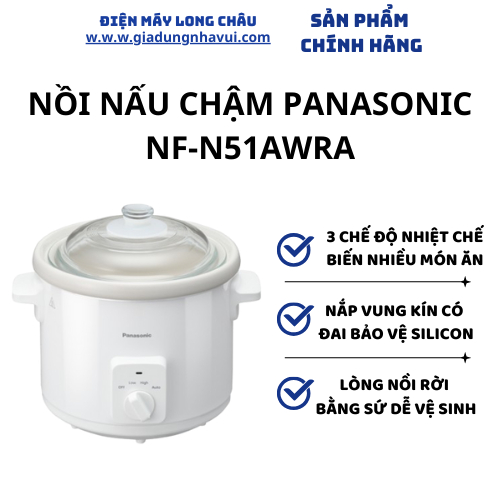 Nồi nấu chậm 5 Lít Panasonic NF-N51AWRA - Bảo hành 12 tháng