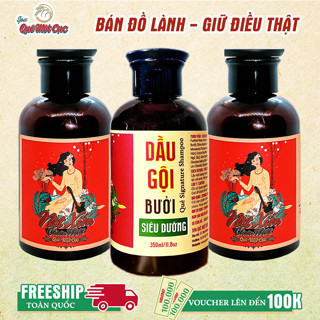 Dầu gội bưởi cô đặc, giảm, chống rụng, mọc tóc, dưỡng tóc, thảo dược liệu, thiên nhiên hiệu Quê Một Cục 350ml
