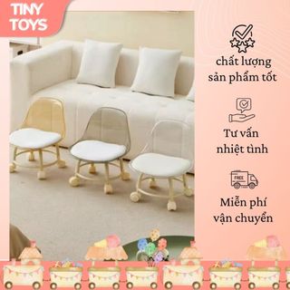  Ghế Đẩu Ngồi Nhỏ Ghế Ròng Rọc Cho Bé Ghế Tựa Lưng Acrylic Có Bánh Xe Thiết Kế Nệm Ngồi Da PU Mềm Mại 