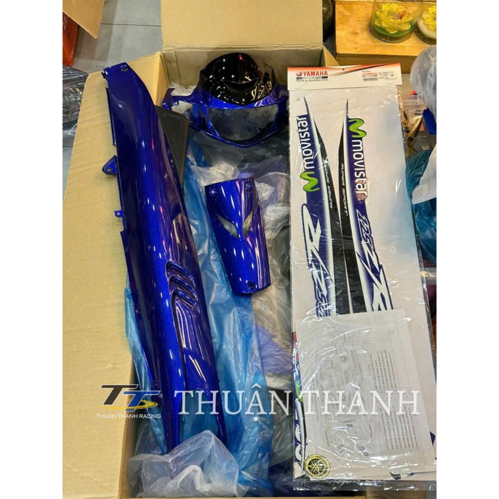 Bộ Áo Yaz zin Kèm tem ( màu Xanh Movistar ) , Yaz125