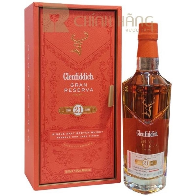 VỎ CHAI RƯỢU NGOẠI GLENFIDDICH 21 TRANG TRÍ NHÀ CỬA QUẦY BAR