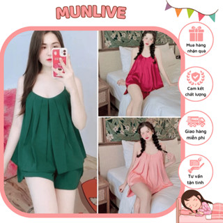 Set Đồ Bộ Ngủ Nữ 2 Dây Bản To, Đồ Bộ Cánh Tiên Vải Lụa Kate Chất  Mềm Mịn Siêu Mát Đồ Bộ Mặc Nhà Đồ Ngủ Nữ MunLive Shop