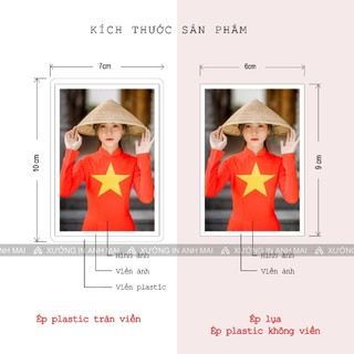 In ảnh 6x9 1k/tấm ép plastic tràn viền bo góc hoặc ép lụa