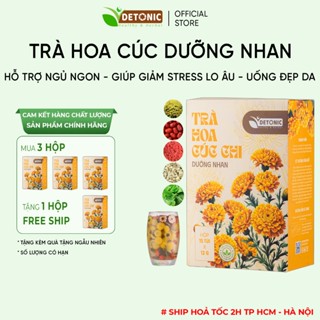 Trà hoa cúc DETONIC mix 5 vị giúp dưỡng nhan đẹp da ngủ ngon an thần giảm stress, giải độc gan thanh nhiệt cơ thể