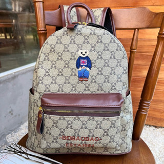  Balo to balo size 40 bản quai to hoạ tiết gấu chất da dày dặn đựng vừa a4 đi học đi chơi tiện dụng 