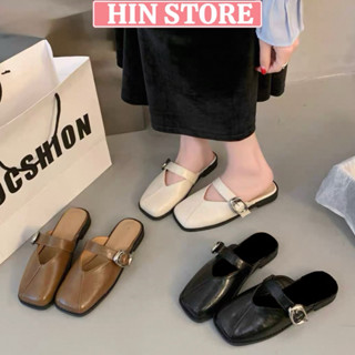 Dép bít mũi nữ đế bệt công sở da mềm hottrend phong cách Hàn Quốc, dép sục nữ đi chơi, đi học sang chảnh MS18