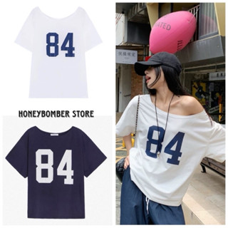 Áo Thun Nữ Trễ Vai In 84 [FREESHIP]🌸Áo Nữ Form Rộng Co Dãn Phong Cách Ulzzang🌸