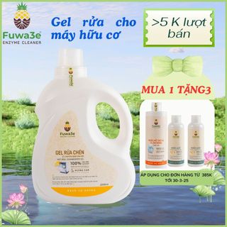  Nước rửa bát cho máy rửa chén bát Fuwa3e hữu cơ sinh học siêu sạch dạng gel 500ml Hương Cam 