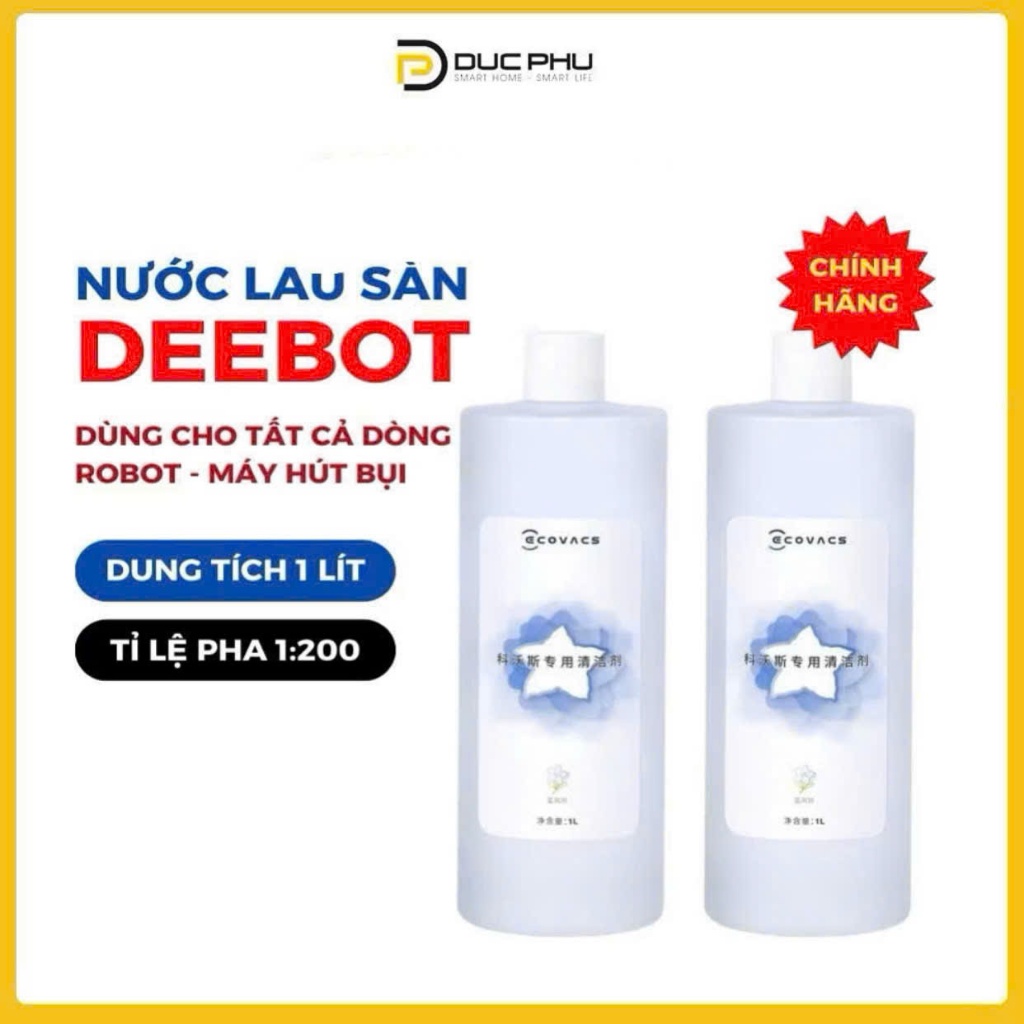 Nước lau sàn Ecovacs - Nước lau nhà cho robot, Phụ kiện robot hút bụi Viên lau sàn Ecovacs.1 lít