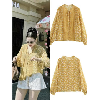  Áo Voan Vàng Hoa Nhí Cúc Ngọc Mẫu Mới 2025 